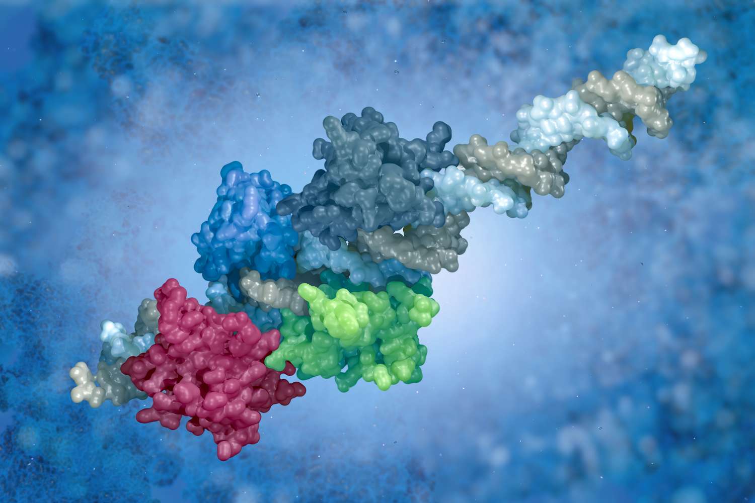 Model of a protein structure.