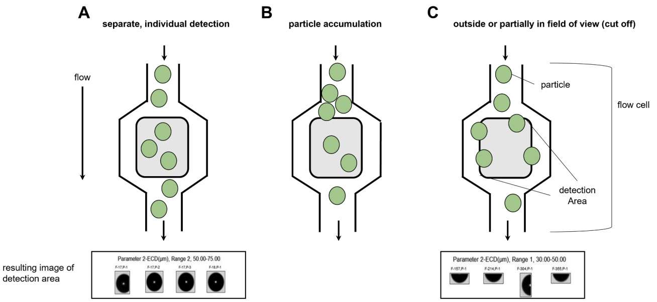 Microflow Imaging Mechanism: Schematic explaining the operation of microflow imaging for particle detection.